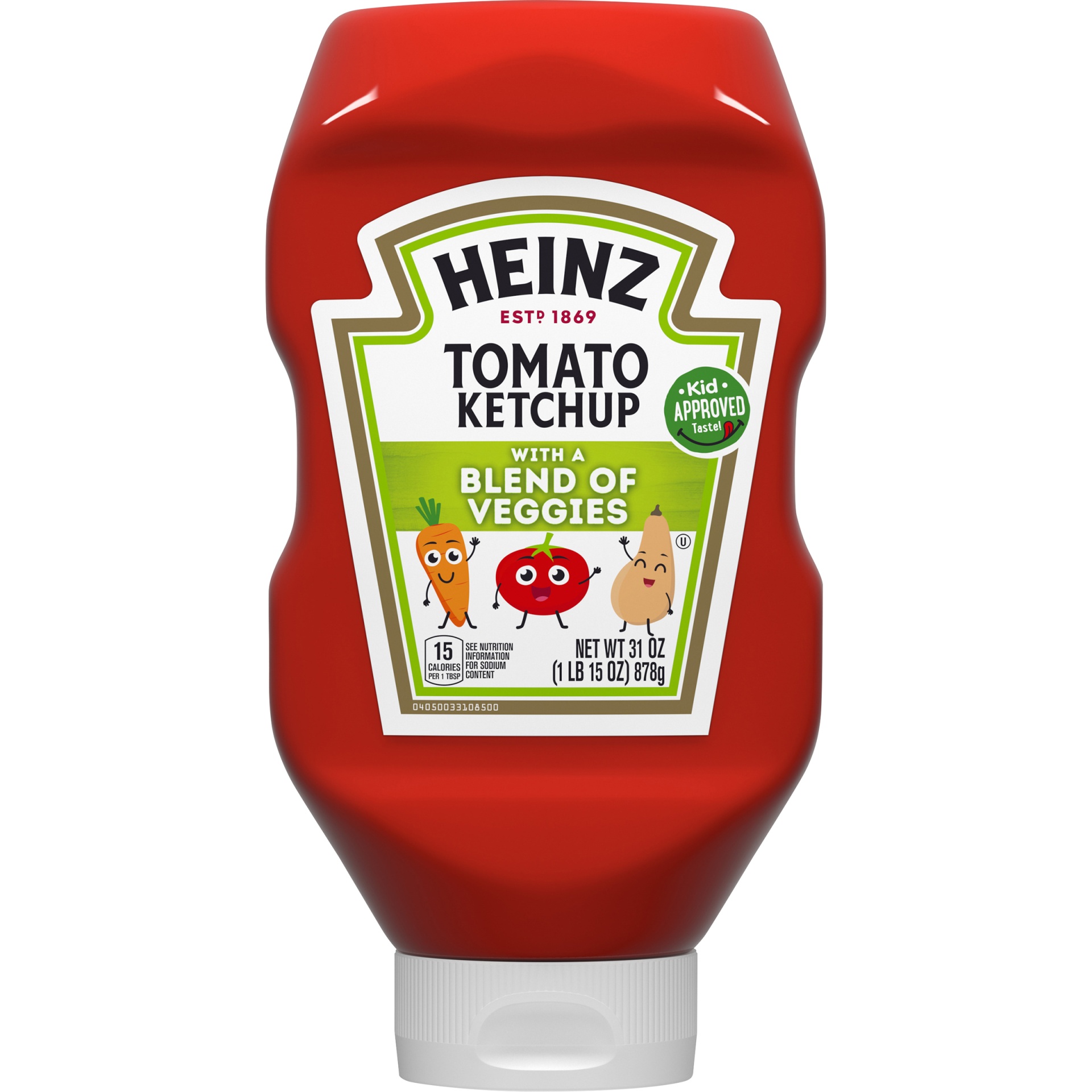 slide 1 of 9, Heinz Tomato Ketchup with a Blend of Veggies, 31 oz