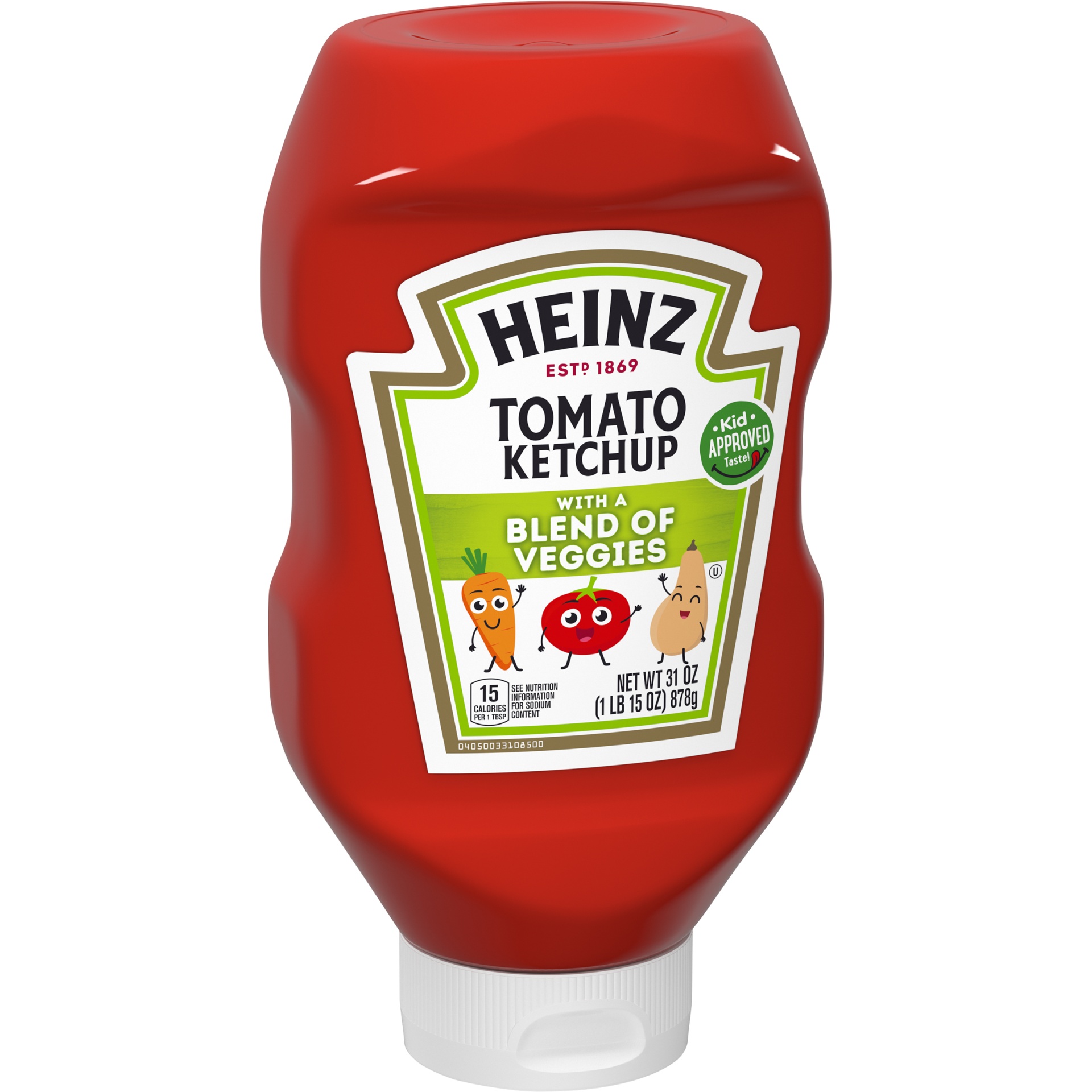 slide 5 of 9, Heinz Tomato Ketchup with a Blend of Veggies, 31 oz