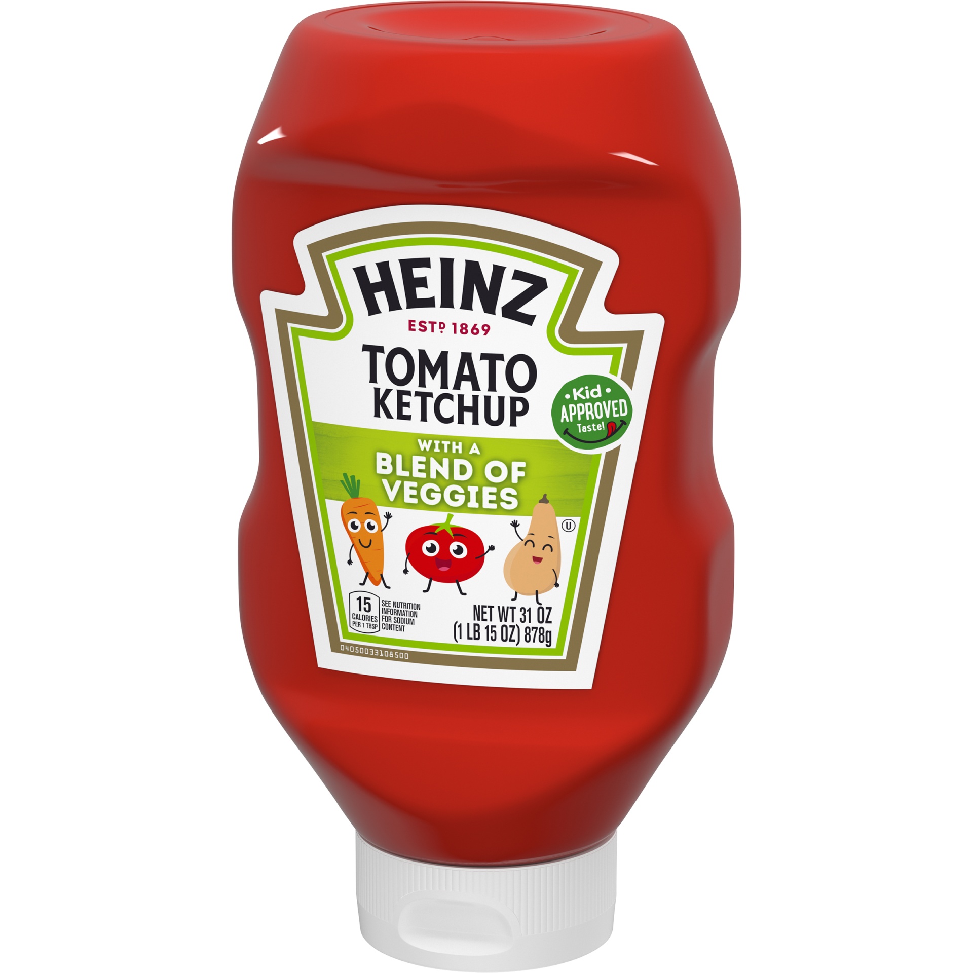 slide 6 of 9, Heinz Tomato Ketchup with a Blend of Veggies, 31 oz