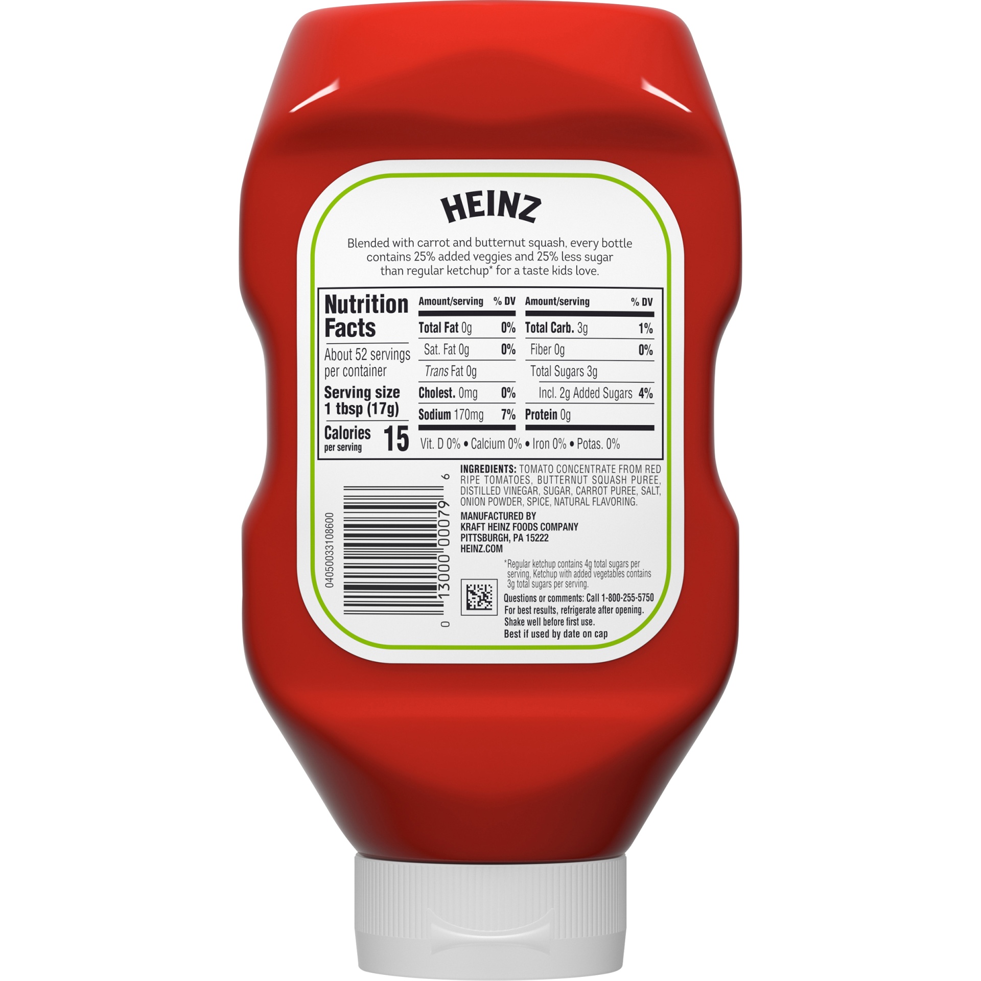 slide 7 of 9, Heinz Tomato Ketchup with a Blend of Veggies, 31 oz