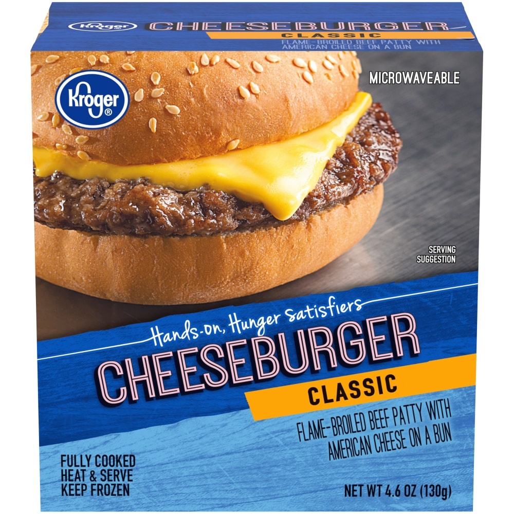slide 1 of 1, Kroger Classic Cheeseburger, 4.6 oz