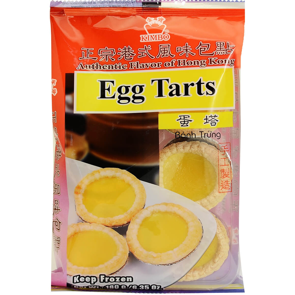slide 1 of 1, Kimbo Hong Kong Egg Custard Tarts, 180 gram
