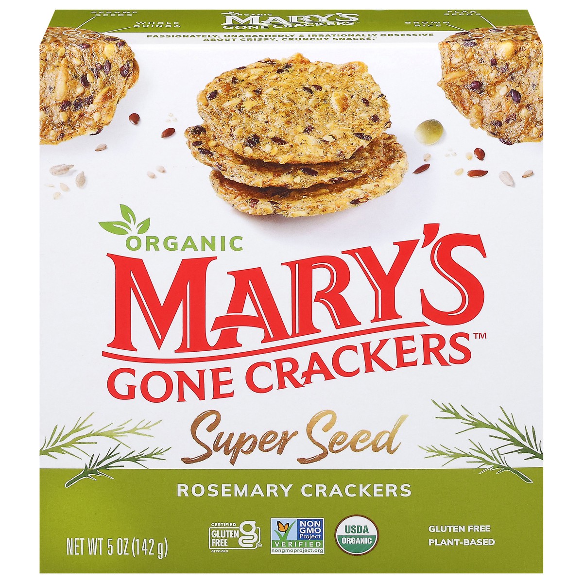 slide 1 of 12, Mary's Gone Crackers Super Seed Rosemary Crackers 5 oz, 5 oz