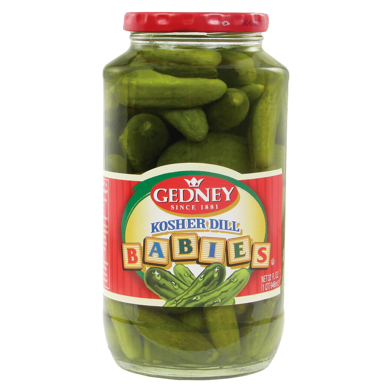 slide 1 of 1, Gedney Kosher Baby Dill Pickles, 32 oz