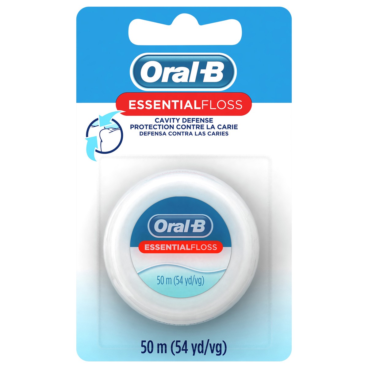 slide 1 of 1, Oral-B EssentialFloss Mint Dental Floss, Cavity Defense, Waxed, 50m, 1 ct