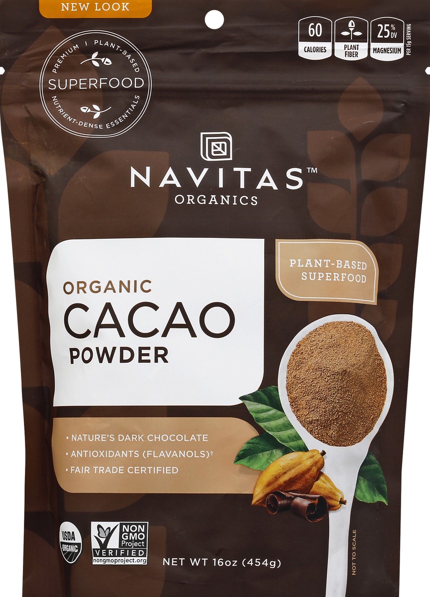 slide 2 of 3, Navitas Cacao Powder 16 oz, 16 oz