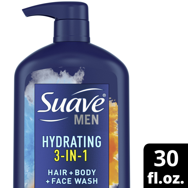slide 1 of 19, Suave Hydrating 3-in-1 Citrus & Musk Hair + Body + Face Wash 30 fl oz, 30 fl oz