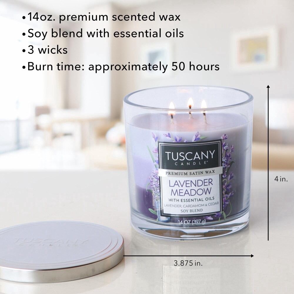 slide 4 of 4, Tuscany Candle® Lavender Meadow Triple Pour Jar Candle, 14 oz