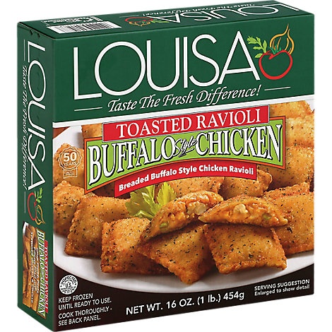 slide 1 of 1, Louisa Ravioli Toasted Buffalo Style Chicken, 16 oz