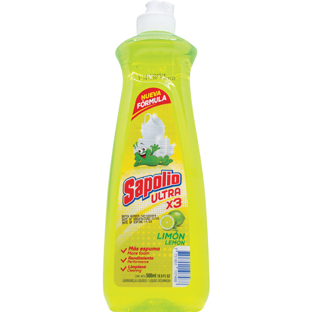 slide 1 of 1, SAPOLIO Dishwashing Ultra Conc Lemon Btl, 17 oz