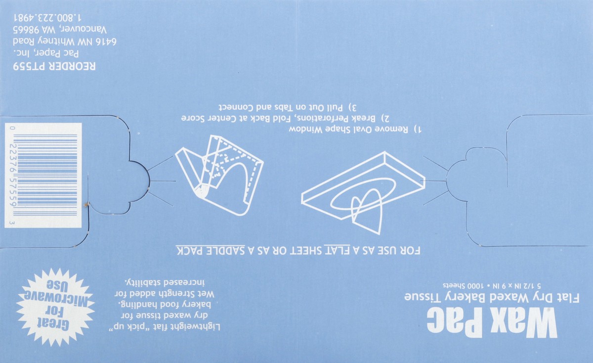 slide 8 of 8, Wax Pac Flat Dry Waxed Bakery Tissue 1000 ea, 1000 ct
