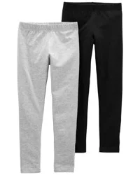 Carter's Kid 2-Pack Black & Grey Leggings - Size 5