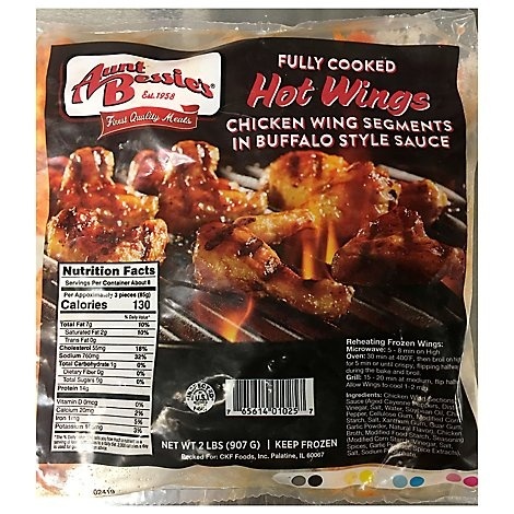 slide 1 of 1, Aunt Bessies Fully Cooked Chicken Hot Wings - 32 OZ, 32 oz