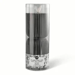 Core Flameless LED Pillar Wax Candle, Black, Medium
