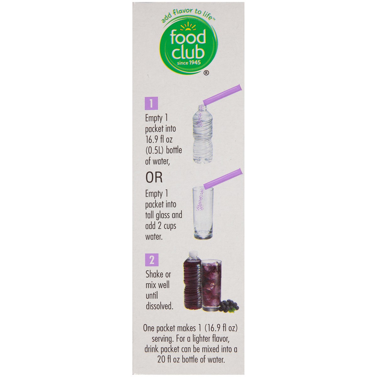 slide 4 of 9, Food Club Low Calorie Grape Drink Mix 10 ea, 0.77 oz