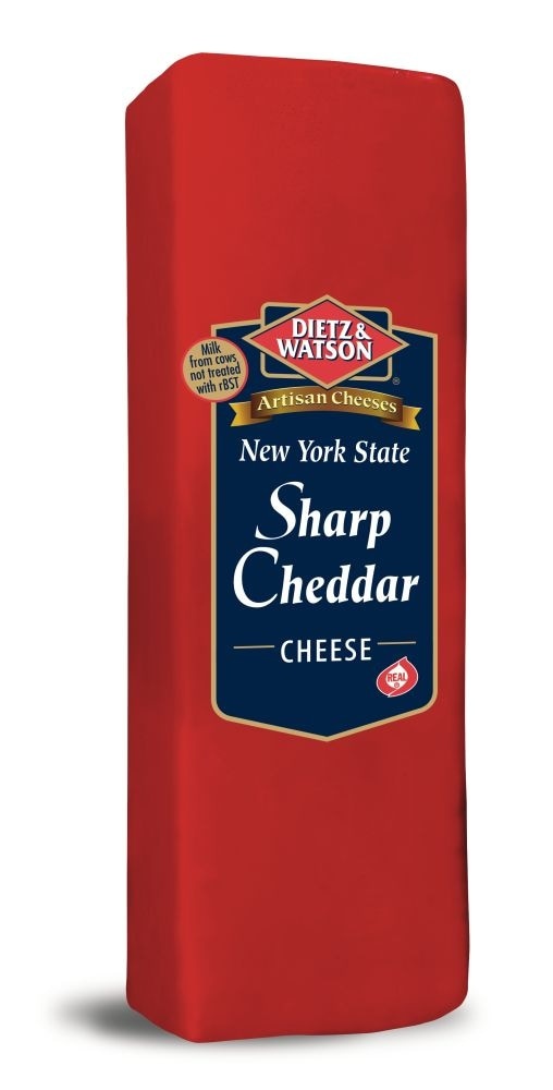 slide 1 of 1, Dietz & Watson Sliced Sharp Cheddar Cheese, per lb