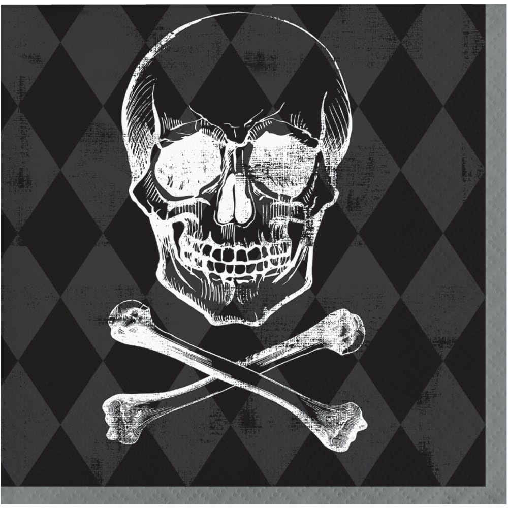 slide 1 of 1, Creative Converting Daunting Skulls Napkins, 16 ct