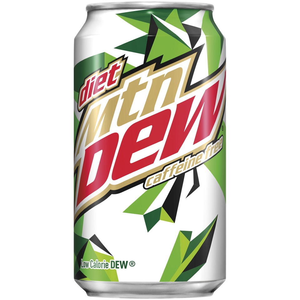 slide 1 of 3, Caffeine Free Diet Mountain Dew Soda, 12 fl oz
