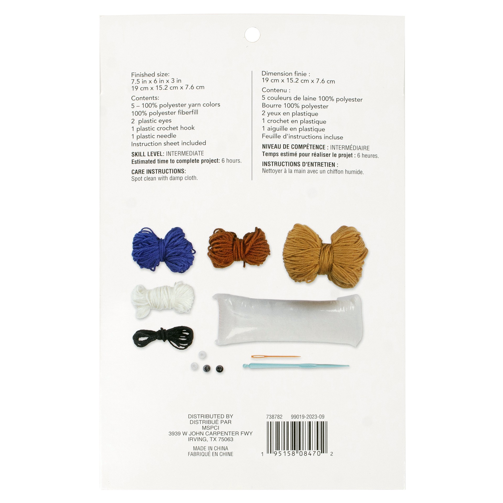 slide 2 of 4, Intermediate Sloth Amigurumi Crochet Kit By Loops & Threads, 5 in x 3 in x 6 in