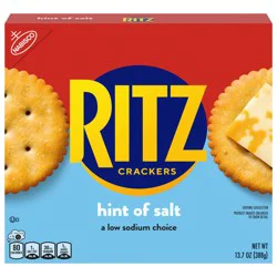 RITZ Hint of Salt Crackers, Snacks for Kids and Adults, Lunch Snacks, 13.7 oz