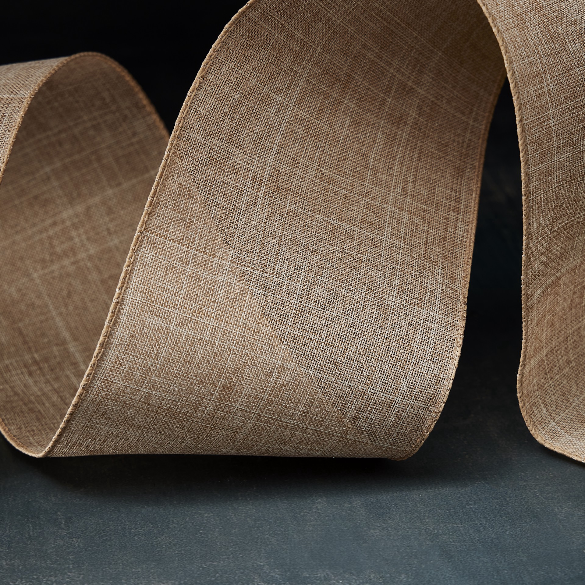 slide 4 of 4, 4" X 18ft. Faux Linen Wired Ribbon By Celebrate It Specialty, 4 in x 18 ft