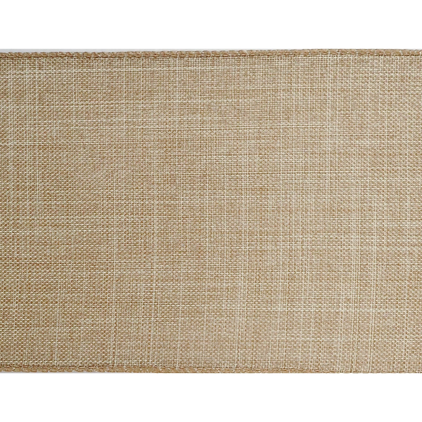 slide 3 of 4, 4" X 18ft. Faux Linen Wired Ribbon By Celebrate It Specialty, 4 in x 18 ft