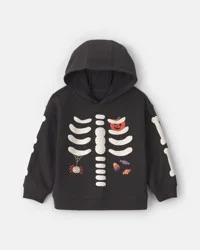 Carters Toddler Boy Skeleton Halloween Hoodie - Black/White Black/White 4T