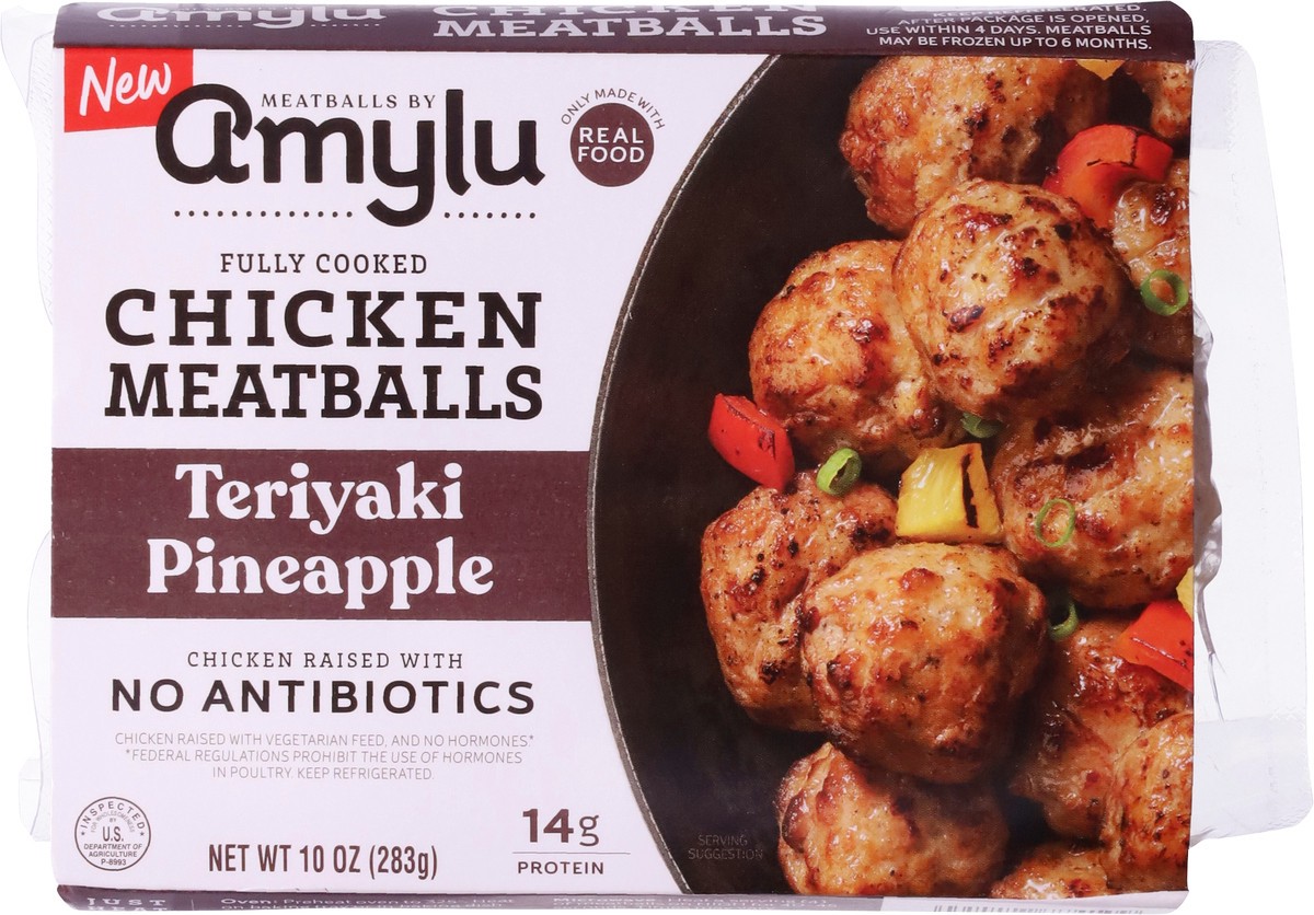 slide 5 of 12, Amylu Foods Teriyaki Pineaaple Chicken Meatballs 10 oz, 10 oz