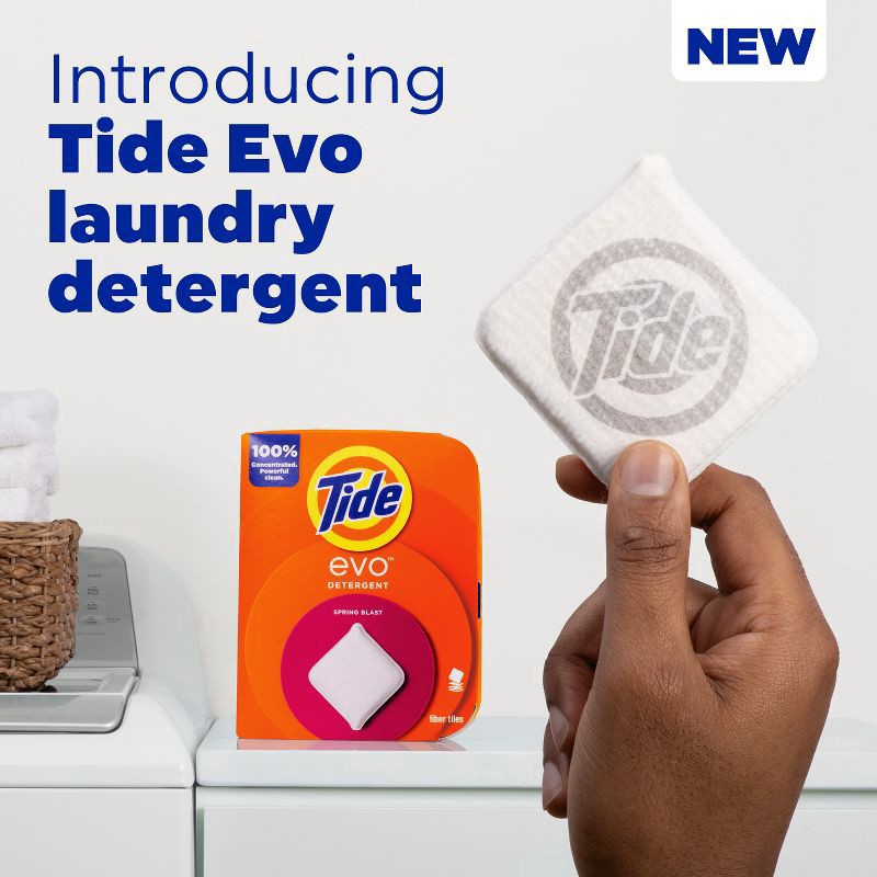 slide 8 of 10, Tide Medium Load Fiber Tiles Spring Blast Detergent 16 ea, 16 ct