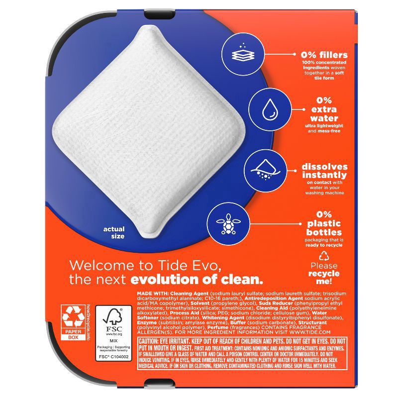 slide 6 of 10, Tide Medium Load Fiber Tiles Spring Blast Detergent 16 ea, 16 ct