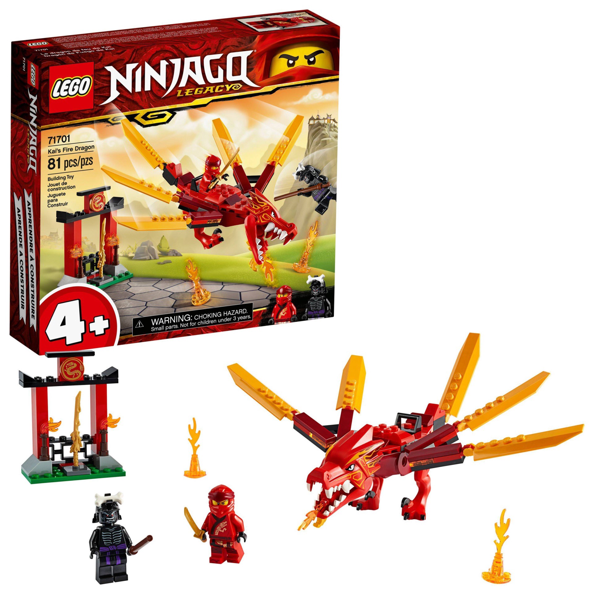 slide 1 of 7, LEGO NINJAGO Legacy Kai's Fire Dragon Building Kit 71701, 1 ct