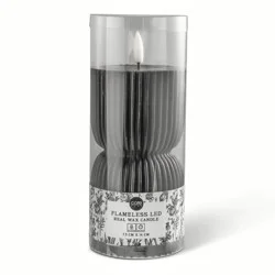 Core Flameless LED Pillar Wax Candle - Black - Small