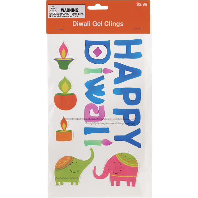 slide 1 of 1, GE NON BRAND Diwali Gel Clings Style A, 1 ct