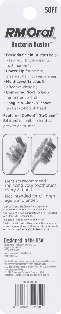 slide 9 of 12, RM Oral Bacteria Buster Soft Toothbrush 1 ea, 1 ct