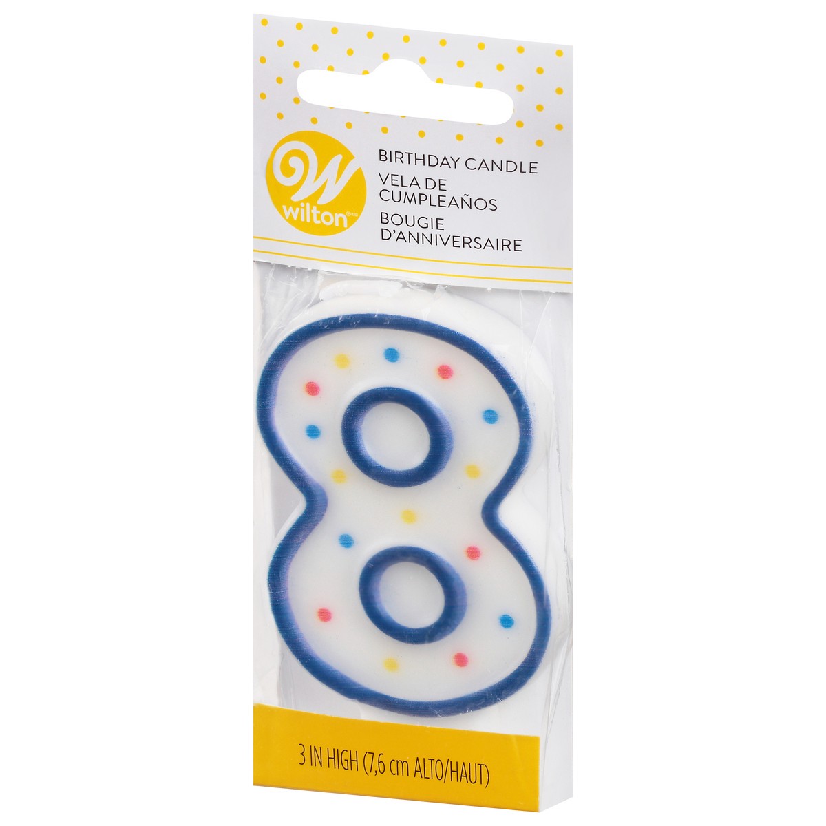 slide 8 of 9, Wilton 8 Birthday Candle 3 Inch 1 ea, 1 ct