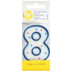 Wilton 8 Birthday Candle 3 Inch 1 ea