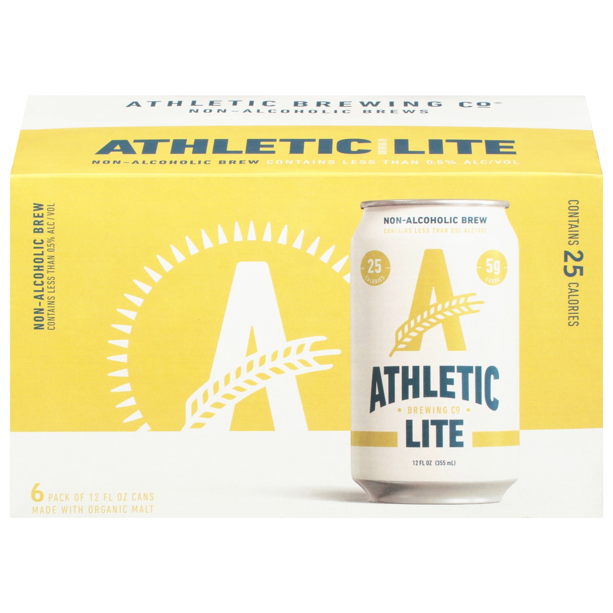 slide 1 of 1, Athletic Brewing Co Lite NA Lager - 6pk/12 fl oz Cans, 6 ct; 12 fl oz