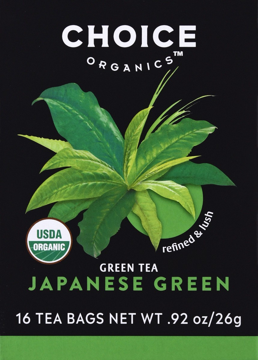 slide 3 of 9, Choice Organics Japanese Green Tea, Contains Caffeine, Green Tea Bags, 16 Count, 16 ct