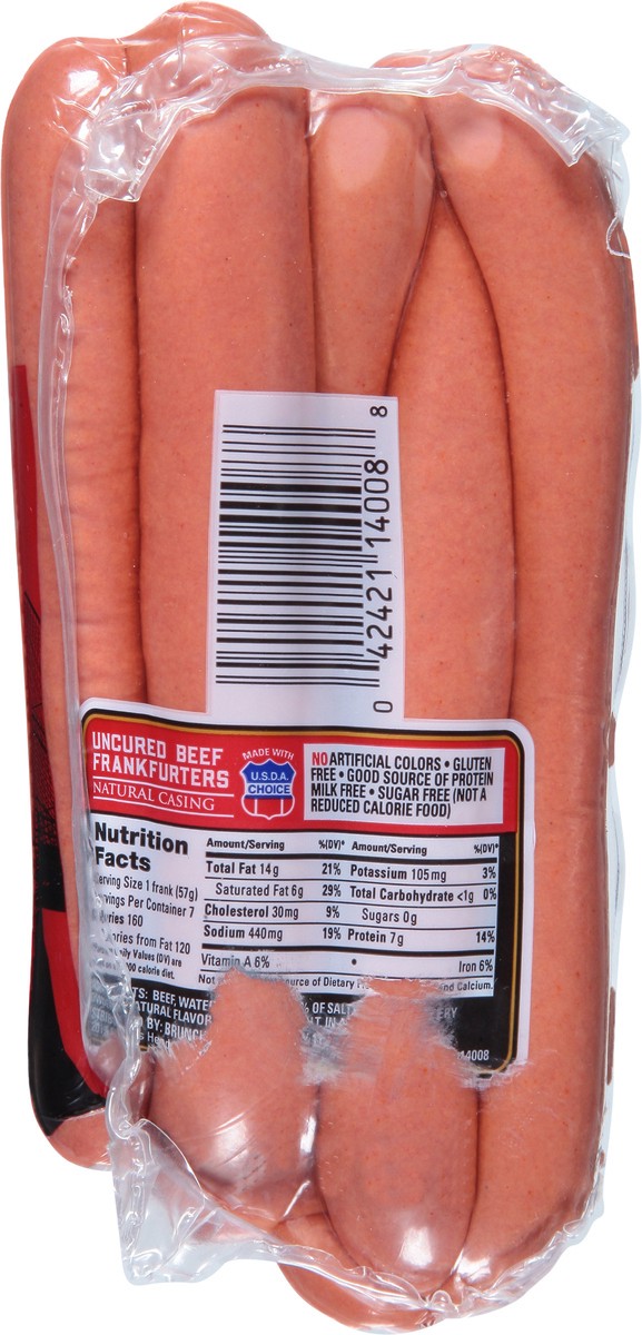 slide 5 of 9, Boar's Head Uncured Beef Frankfurters, 14 oz