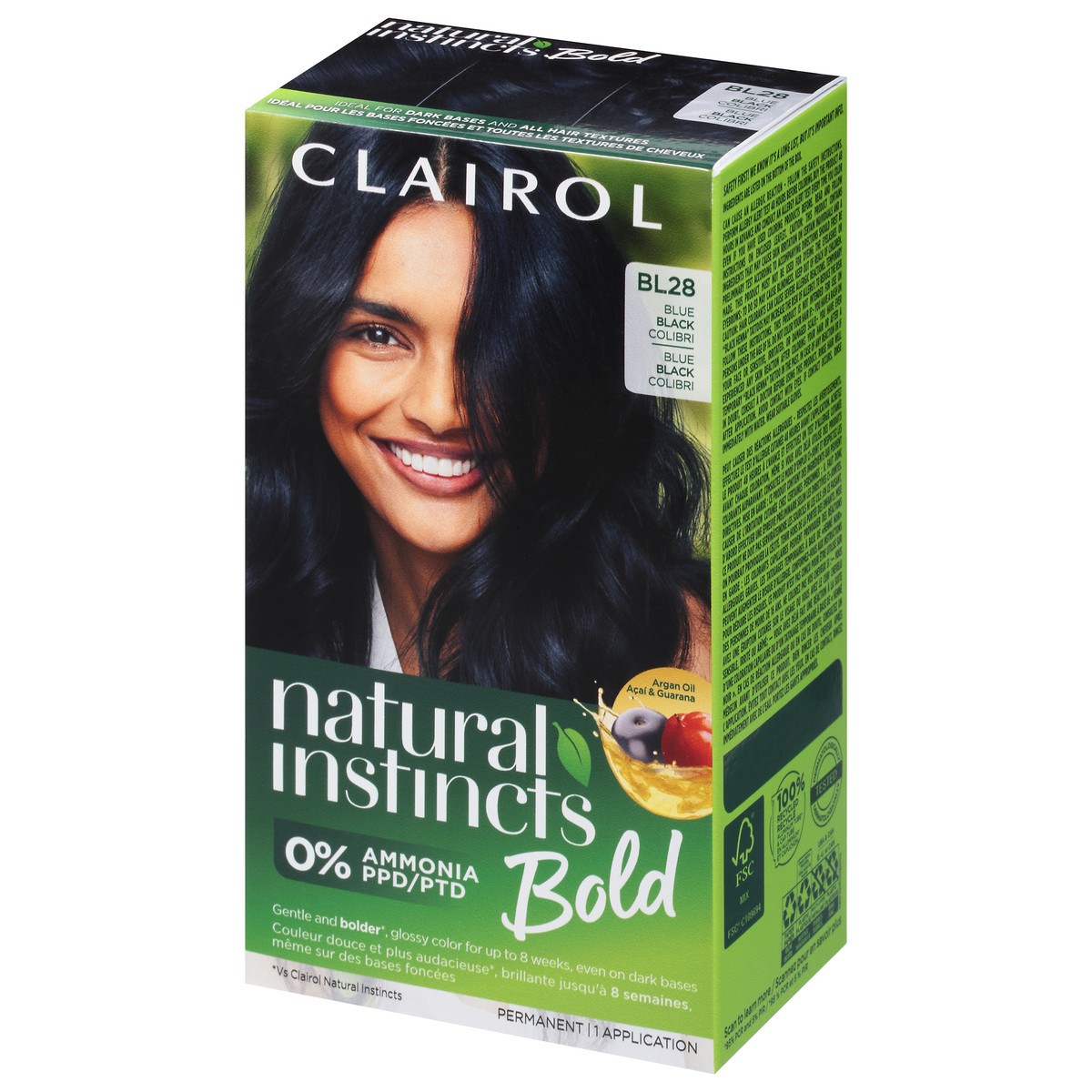 slide 2 of 9, Natural Instincts Clairol Natural Instincts Bold BL28 Blue Black Hair Dye, 1 ct