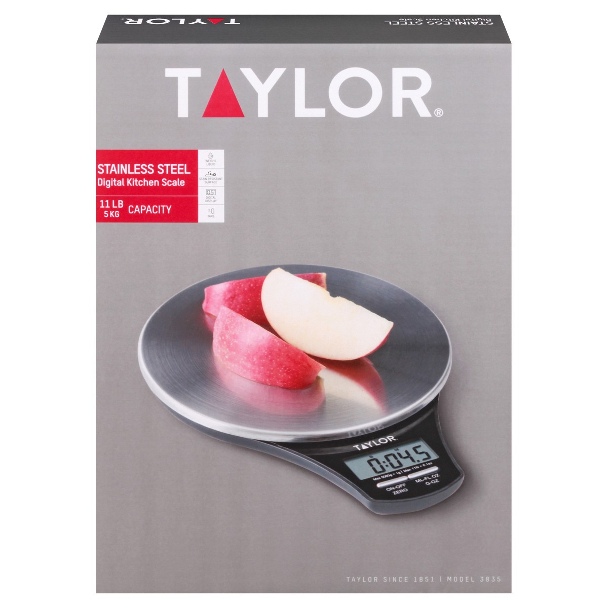 slide 1 of 10, Taylor Digital Stainless Steel Kitchen Scale 1 ea, 1 ct