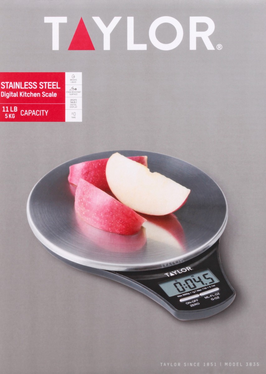 slide 1 of 10, Taylor Digital Stainless Steel Kitchen Scale 1 ea, 1 ct