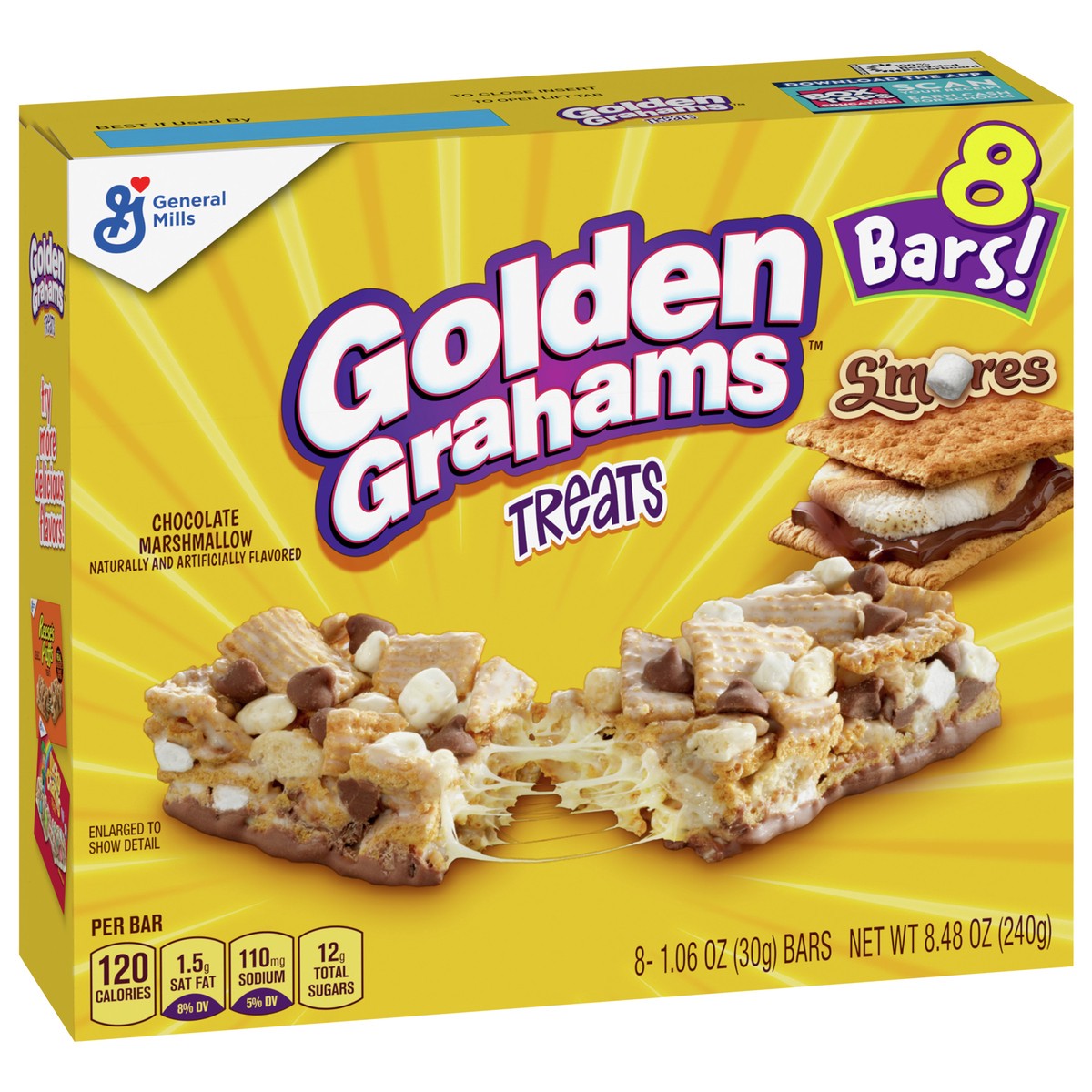 slide 2 of 9, Golden Grahams S'mores Chocolate Marshmallow Bars - 8ct, 8 ct; 1.06 oz