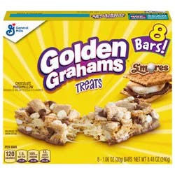Golden Grahams Breakfast Cereal Treat Bars, S'mores, Snack Bars, 8 ct