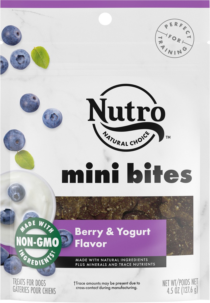 slide 1 of 4, Nutro Mini Bites Berry & Yogurt Flavor Treats for Dogs 4.5 oz, 4.5 oz