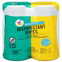 Giant Lemon & Fresh Scent Disinfectant Wipes, 2 pk - 75 ct Each