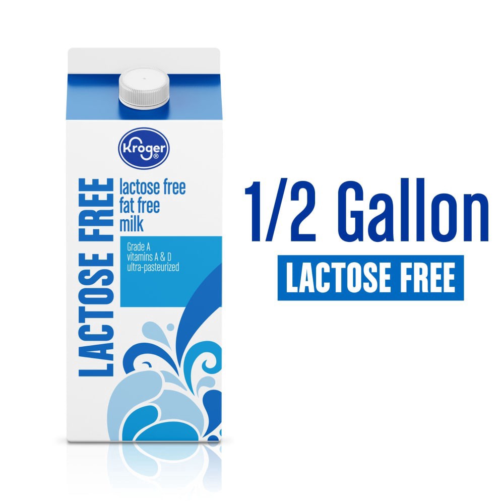 slide 4 of 4, Kroger Lactose Free Fat Free Milk - 1/2 gal, 1/2 gal