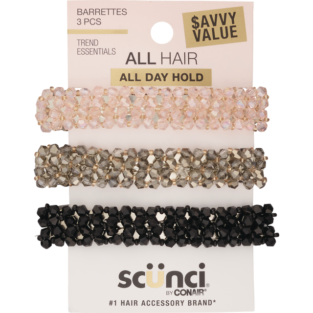 slide 1 of 1, scünci Barrettes Savvy Value 3 Each, 3 ct