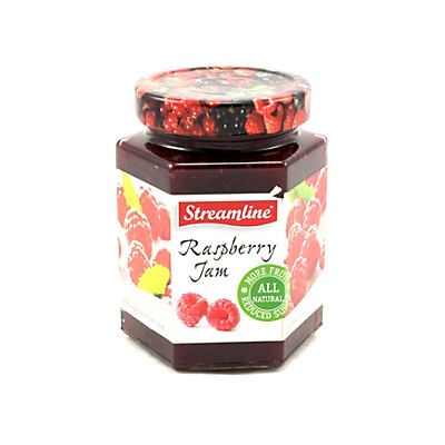 slide 1 of 1, Streamline Reduced Sugar All Natural Raspberry Jam, 14 oz