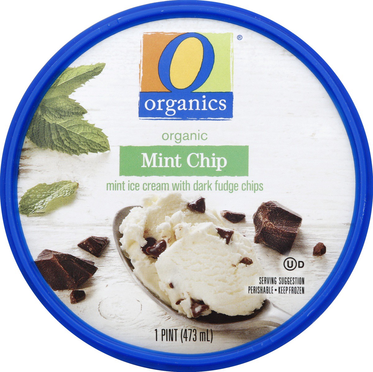 slide 3 of 3, O Organics Ice Cream Mint Chip, 1 pint